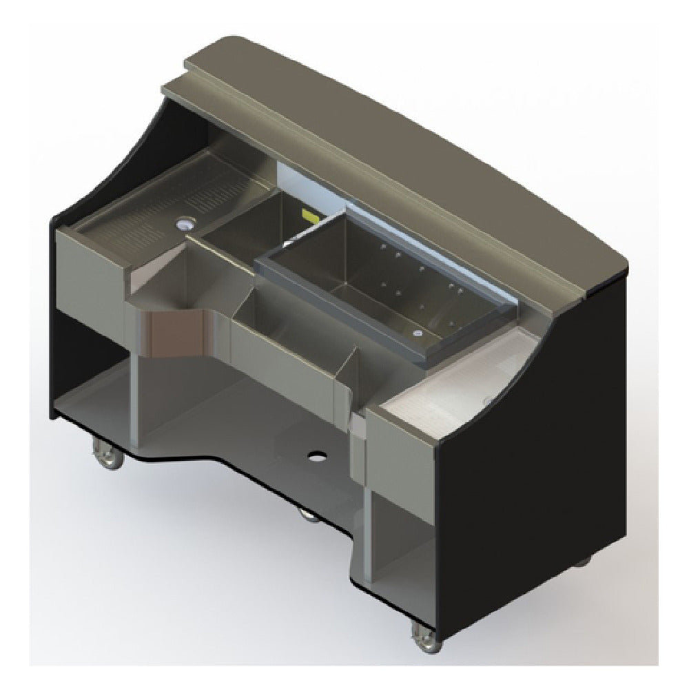 Perlick MOBS-66TE Signature Series Mobile Bar 66" Total Bartending Width 30" Ice Chest