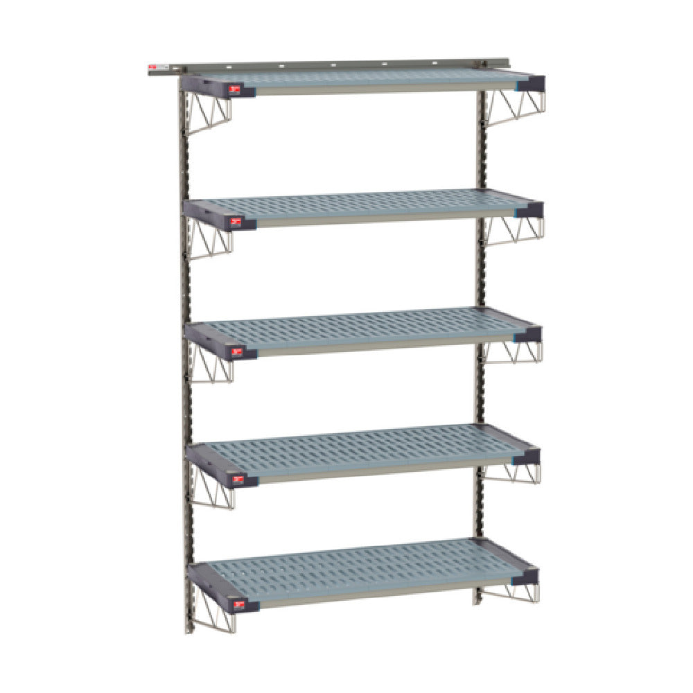 Metro SW-2148S4-85-5TIER - SmartWall Life Tall Wall Shelving Kit, Five-shelf, Type 304 Stainless Steel Components: Wall Tracks