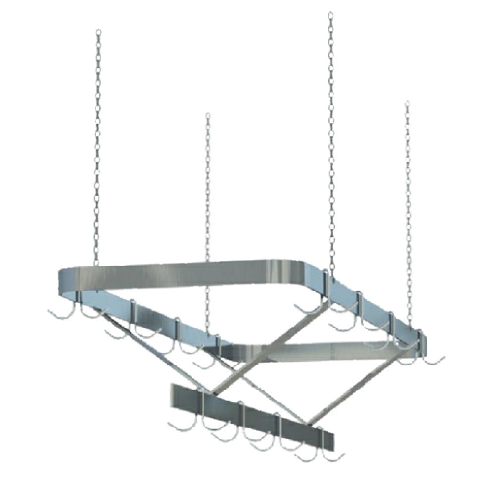 Sapphire Manufacturing SM-CR36 Pot Rack Ceiling Hung Triple Bar Design