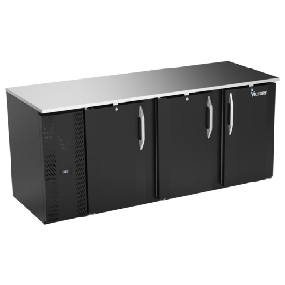 Victory VBB78HC-F-B - Back Bar Refrigerator, Food Rated, Three-section