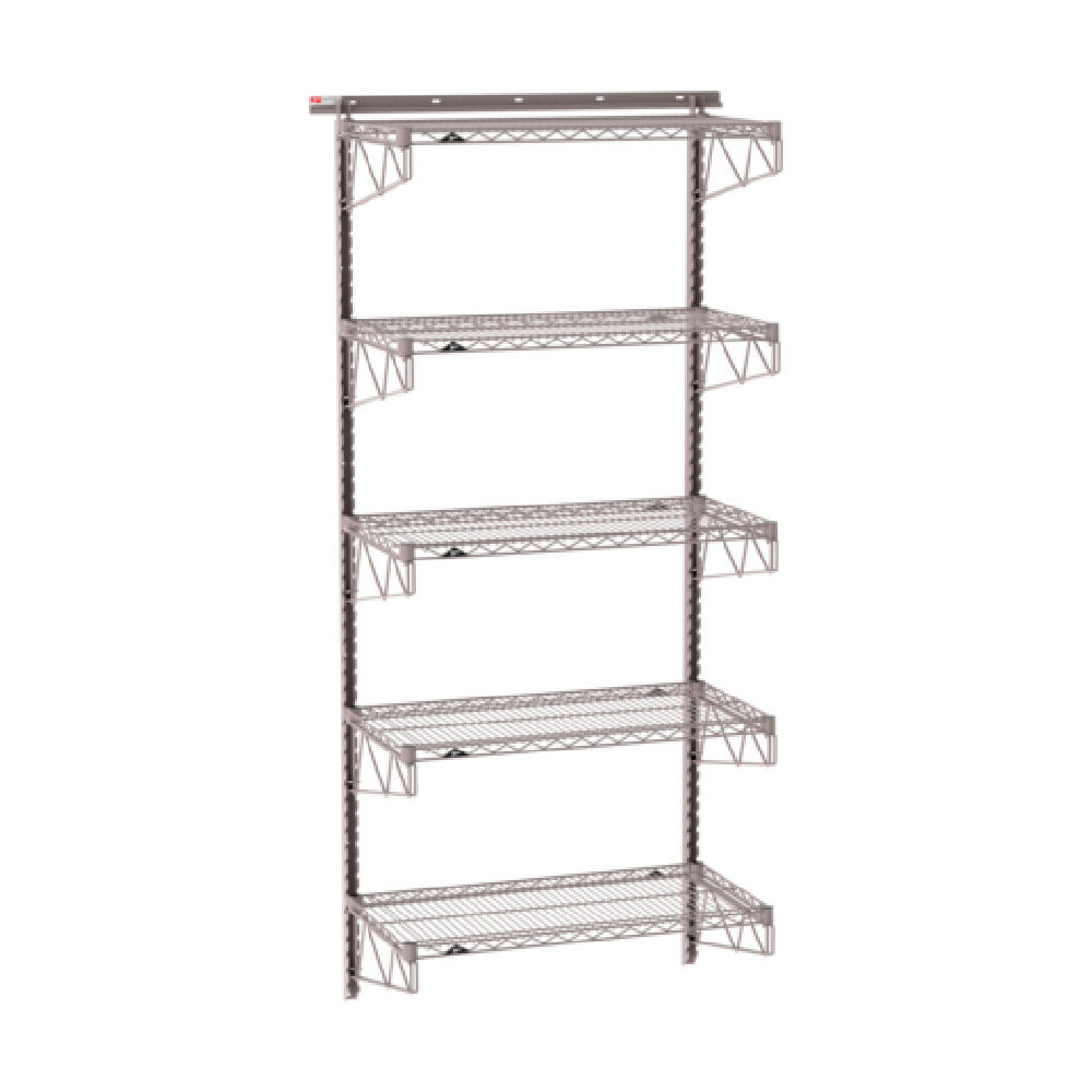 Metro SW-1836K4-85-5TIER - SmartWall Tall Wall Shelving Kit, Five-shelf, Components Include Wall Tracks