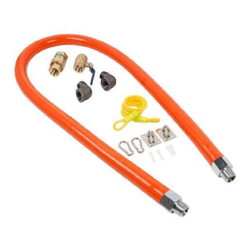 Hubert 210006 - Kratos 29R-006 48" Mobile Gas Connector Hose Kit With 2 Elbows, Full Port Valve