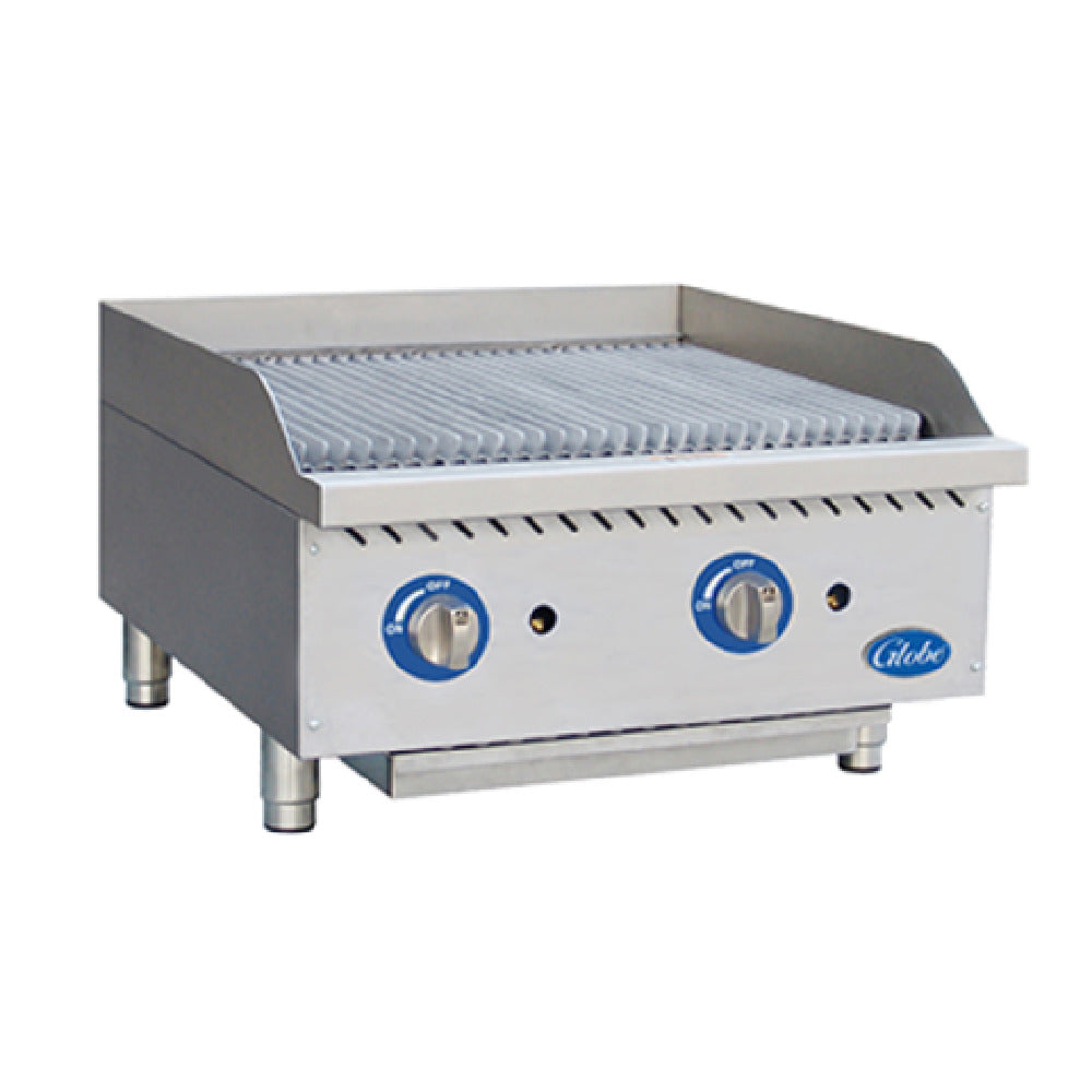 Globe (Middleby) GCB24G-RK - (QUICK SHIP) Gas Charbroiler, Char Rock, Countertop
