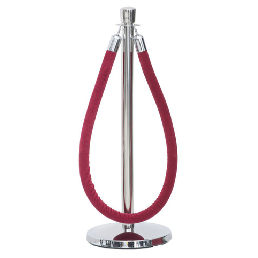 Hubert 46779 - Rope Guidance System, Includes: (1) 38-1/4"H Post, (1) 14" Dia. Tapered Concrete Base With Protective Rubber Floor Guards & (1) 6' Red Cotton Velour Rope