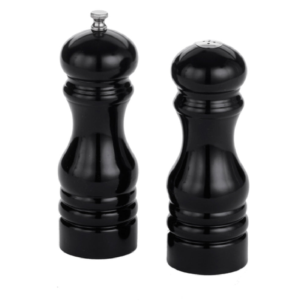 American Metalcraft PMSBL62 Salt & Pepper Mill / Shaker Set 6"H Wood