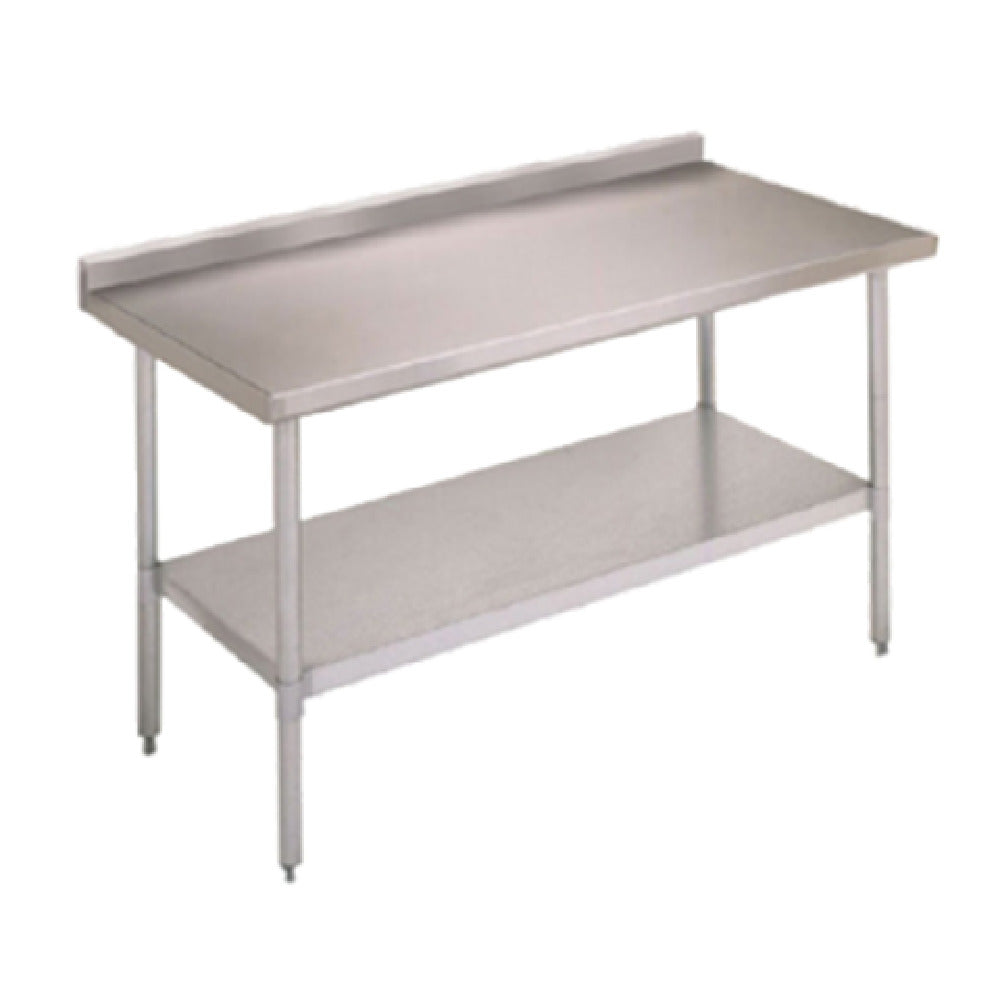 John Boos FBLGR5-6030 Economy Work Table 60"W X 30"D 18/430 Stainless Steel Top With 5" Backsplash & Turndown