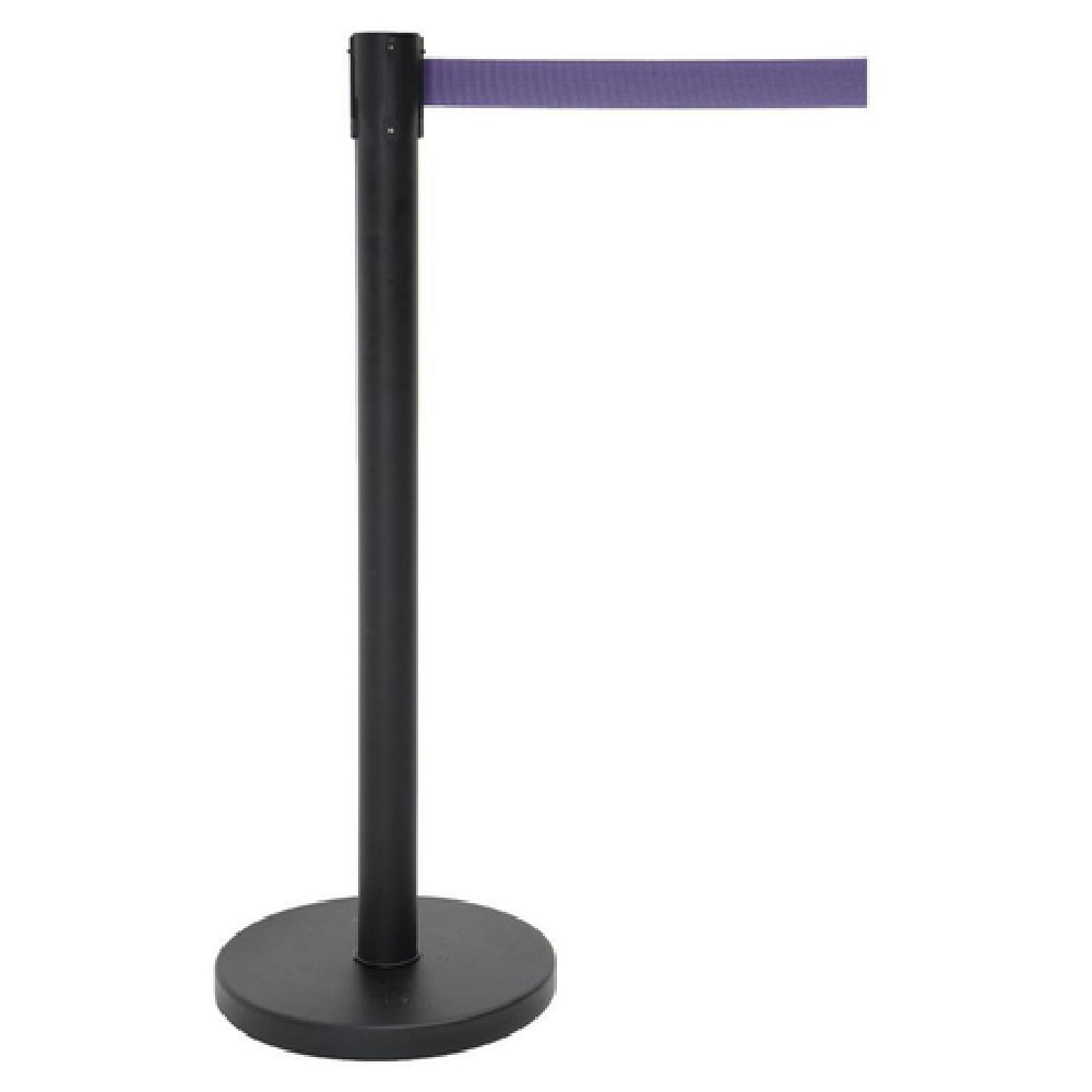 Hubert 17565 - Stanchion, Includes: (1) 40"H Post, (1) 14" Dia. Flat 30 Lb. Base With Protective Rubber Floor Guards & (1) 7' Purple Belt