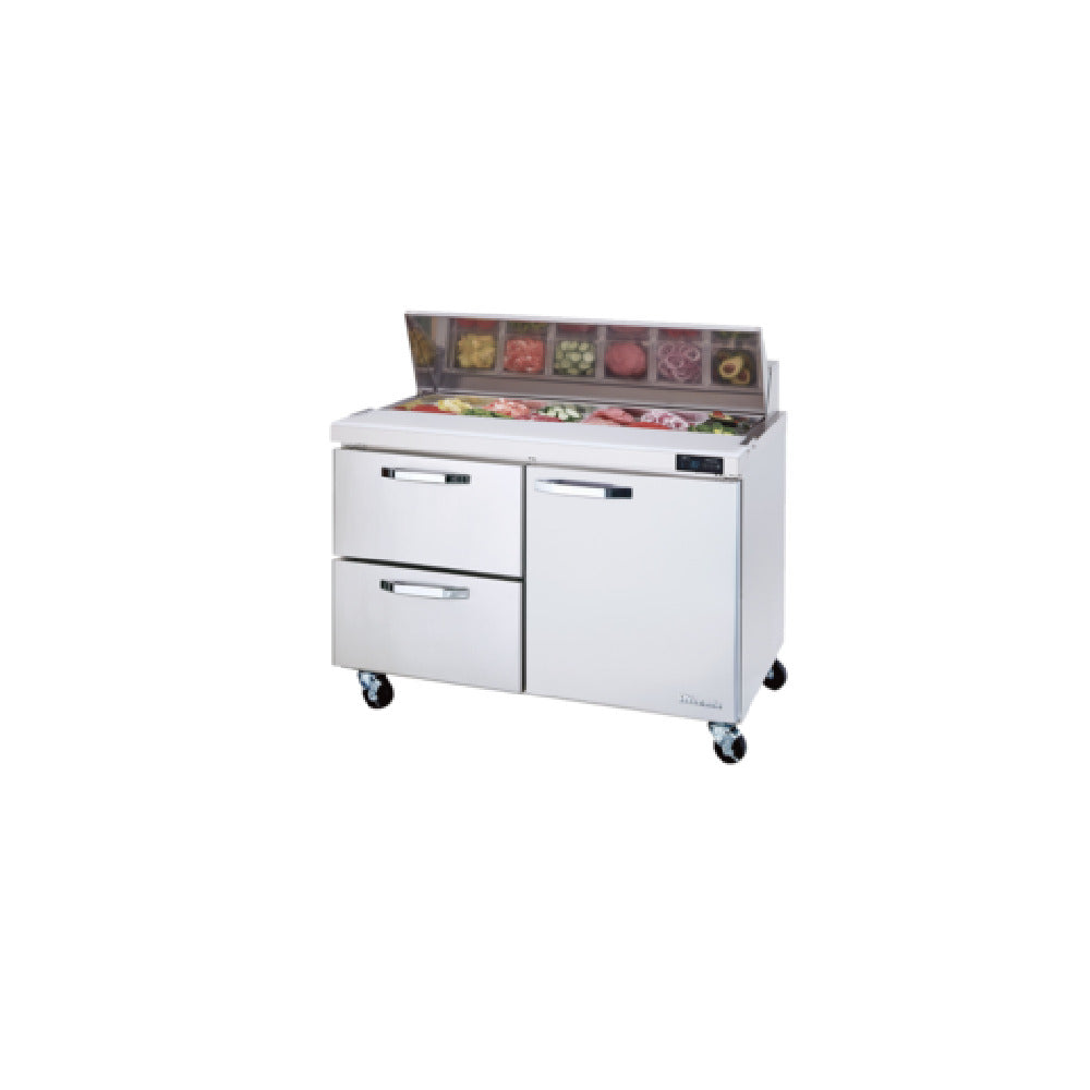 Blue Air BLPT48-D2L-HC - Sandwich Prep Table, Two-section, 48-3/8"W
