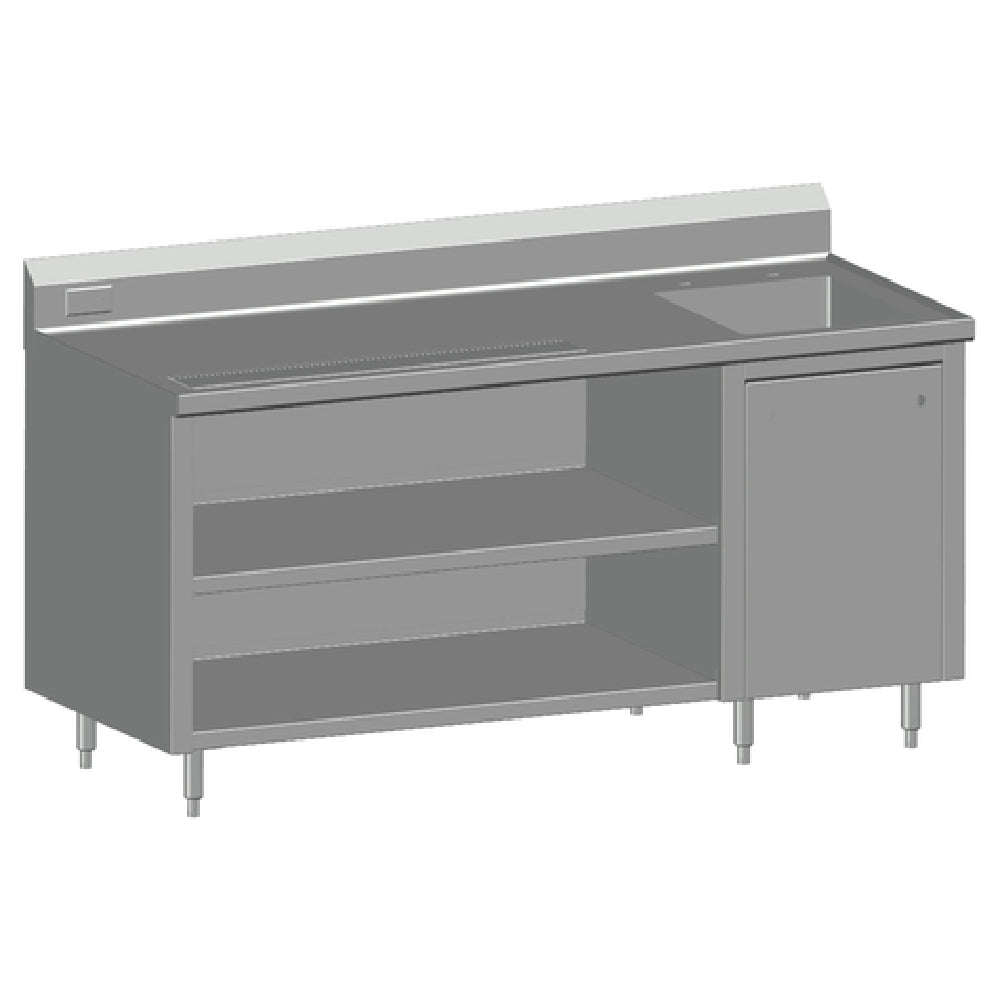 SPG BC-72R - Universal Stainless Beverage Counter, 72" Long, 30" Wide