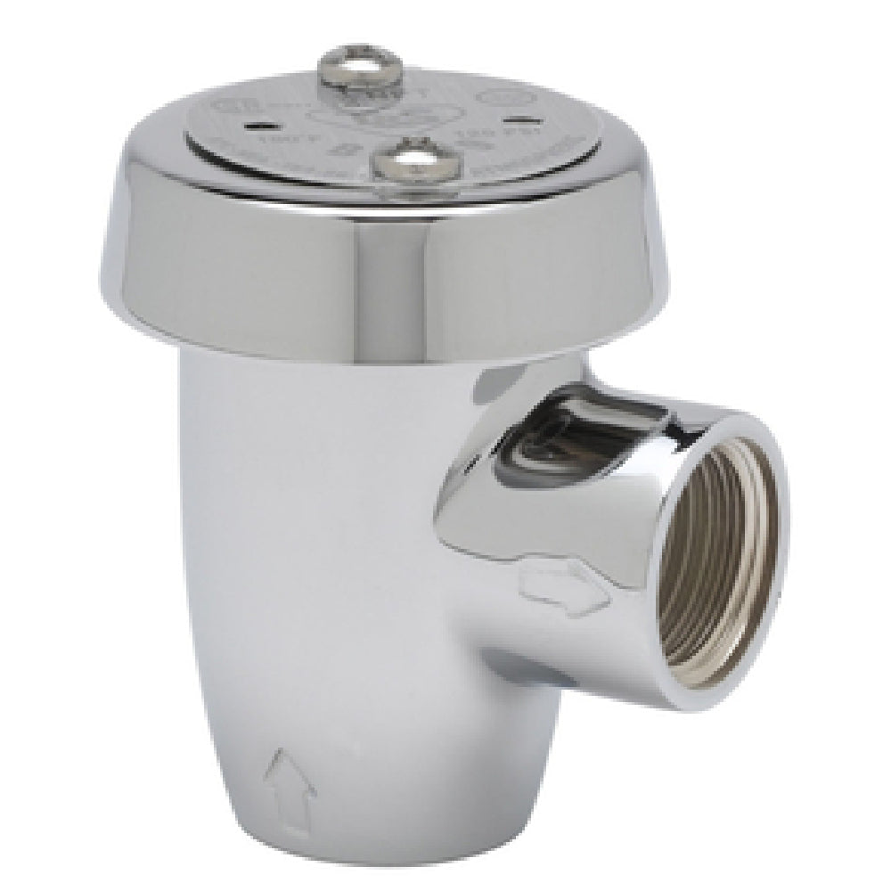 T&S Brass B-0969 Atmospheric Vacuum Breaker 1/2" IPS Female Inlet & Outlet Polish Chrome-plated