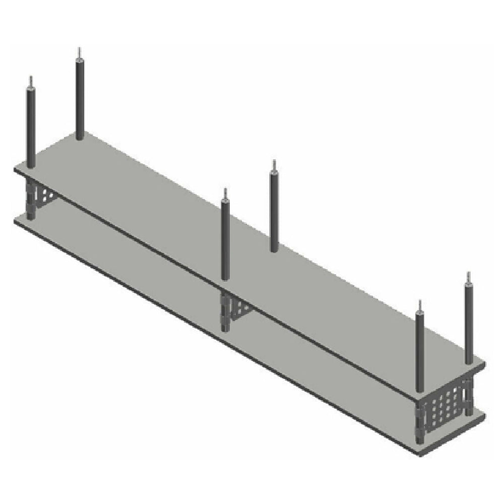 John Boos OSH26FK-1896-CM - Ceiling Mount Overshelf, Double, Heavy Duty
