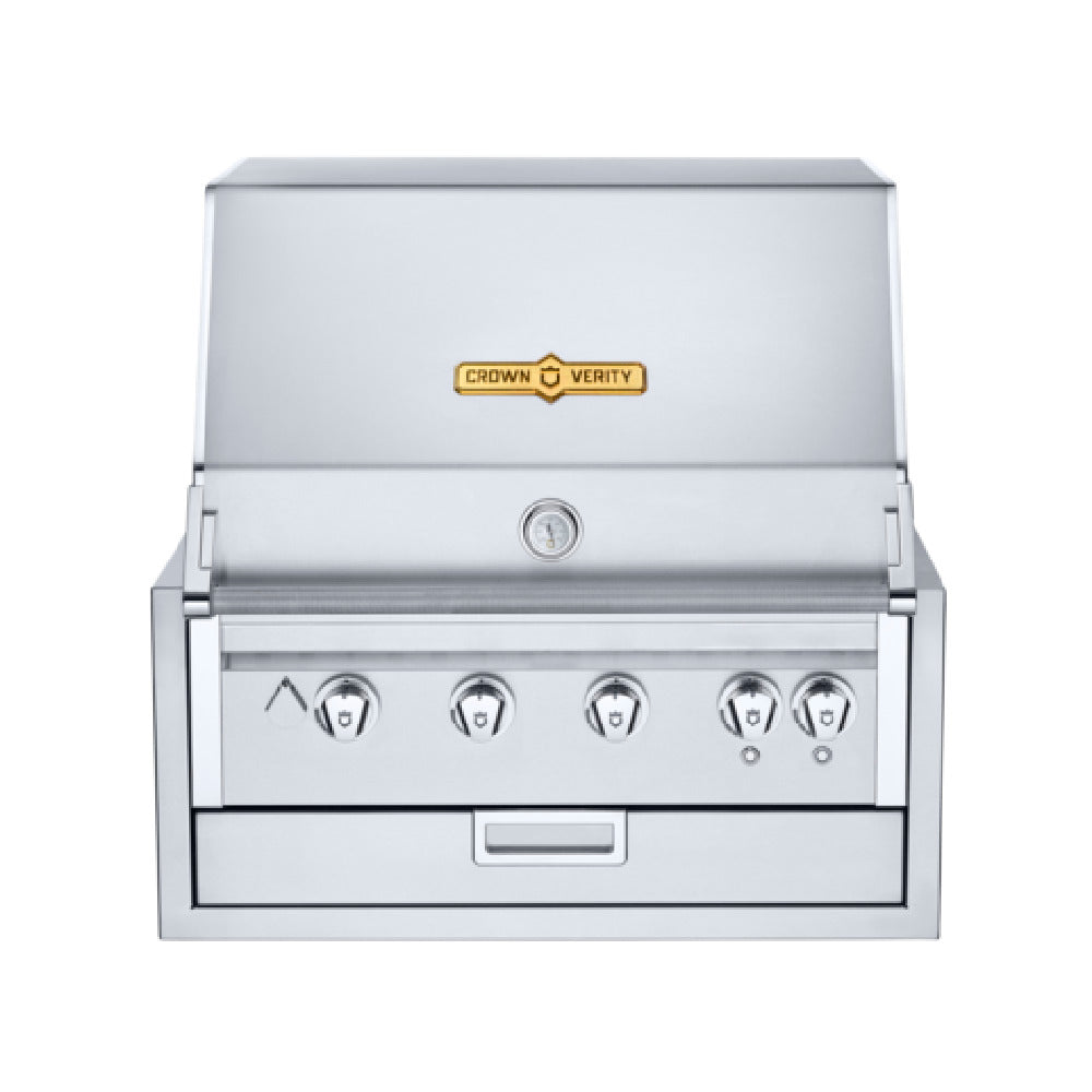 Crown Verity IBI30-LT Infinite Series 30" Built-In Outdoor Charbroiler Grill (4) 14750 BTUH Stainless Steel Burners