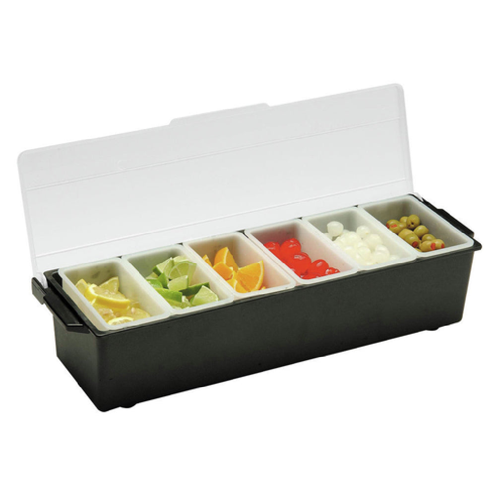 Hubert 50353 - Condiment Holder, 18" X 5-1/2" X 3"H, With (6) Pint Inserts