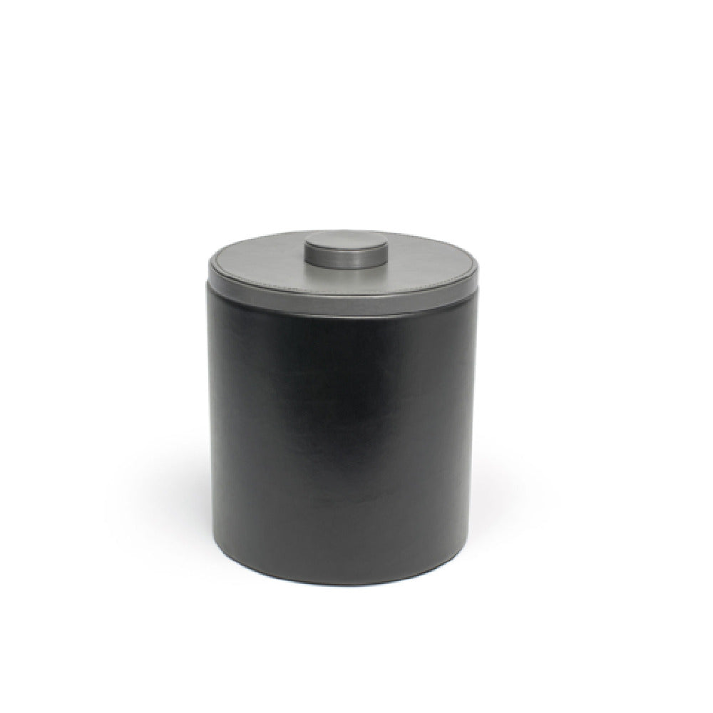 FOH RIB045BKL21 3.5qt Round London Ice Bucket Black With Smoke Lid Includes One RIB017BKL21-BTM 3.5qt Round London Ice Bucket Base Black