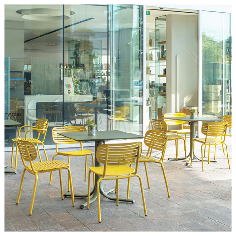 Emuamericas, Llc E639-16 - Mom Stacking Side Chair, Outdoor/indoor, Solid Steel Cut-out Style Back And Seat