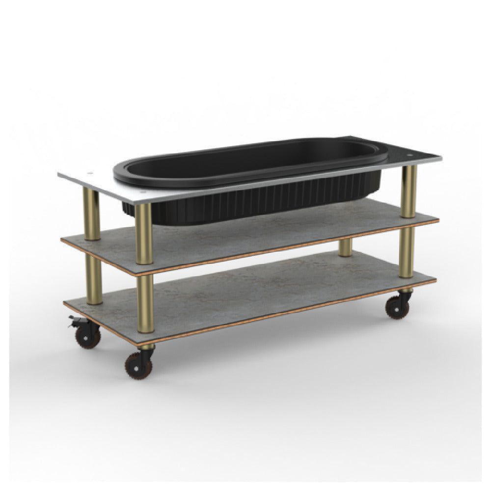 Steelite MGCMLE03GBXH - Modular Salad Bar Unit Grey Slate Brushed Brass Hea, 71.0" X 29.5" X 35.0"