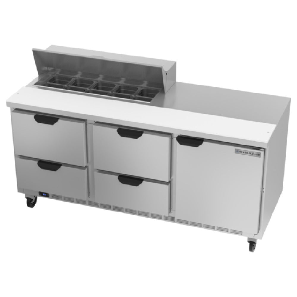 Beverage Air SPED72HC-10-4 Sandwich Top Refrigerated Counter Three-section 72"W