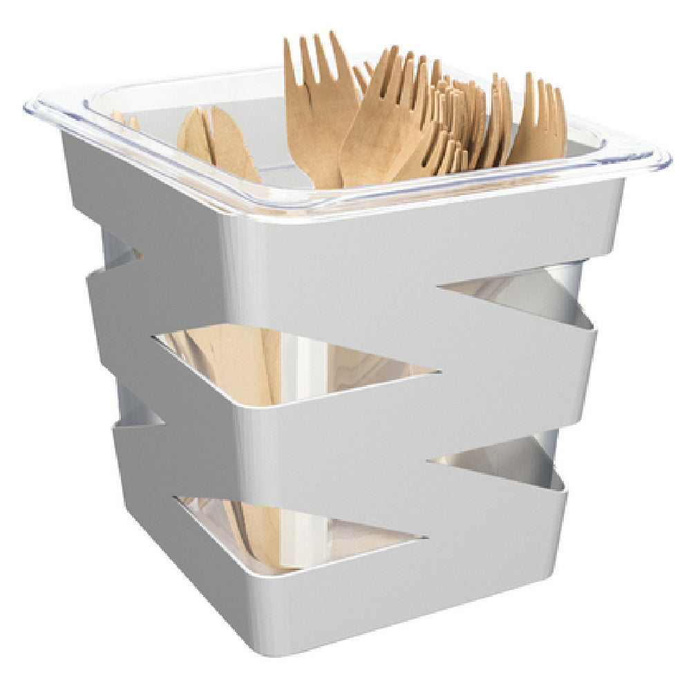 FOH BHO093SII21_ 1/6 Size Zig Zag Flatware Divider Set Silver Includes One BHO089SII21 1/6 Size Zig Zag Housing Deep Silver