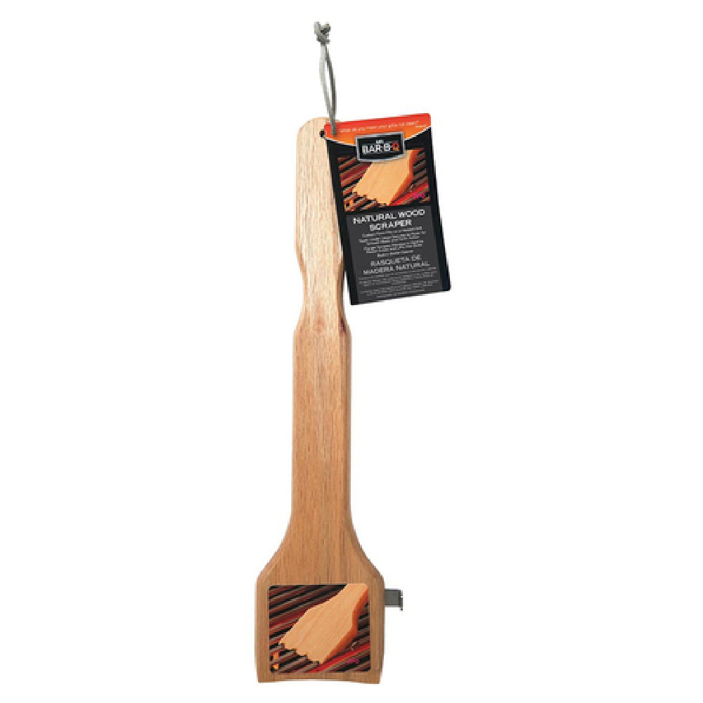 Chef Master 06487Y Mr. Bar-B-Q® Scraper Straight Edge 16-1/16" Wood Handle