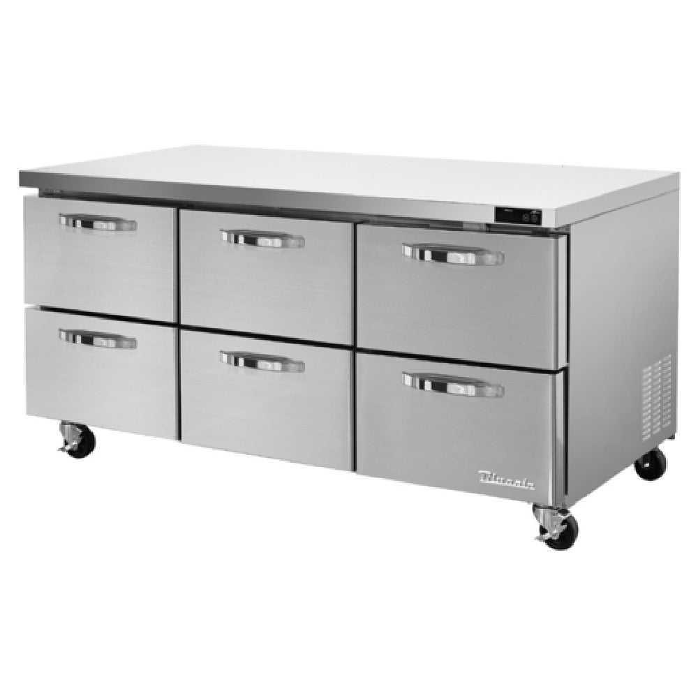 Blue Air BLUR72-D6-HC - Undercounter Refrigerator, Three-section, 72-3/8"W