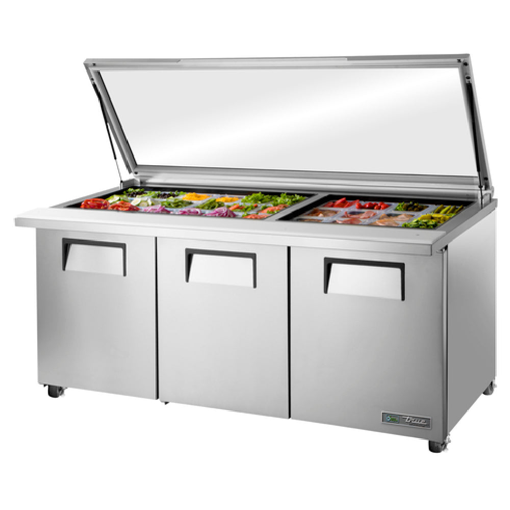 True Refrigeration TSSU-72-30M-B-ST-FGLID-HC Mega Top Sandwich/Salad Unit