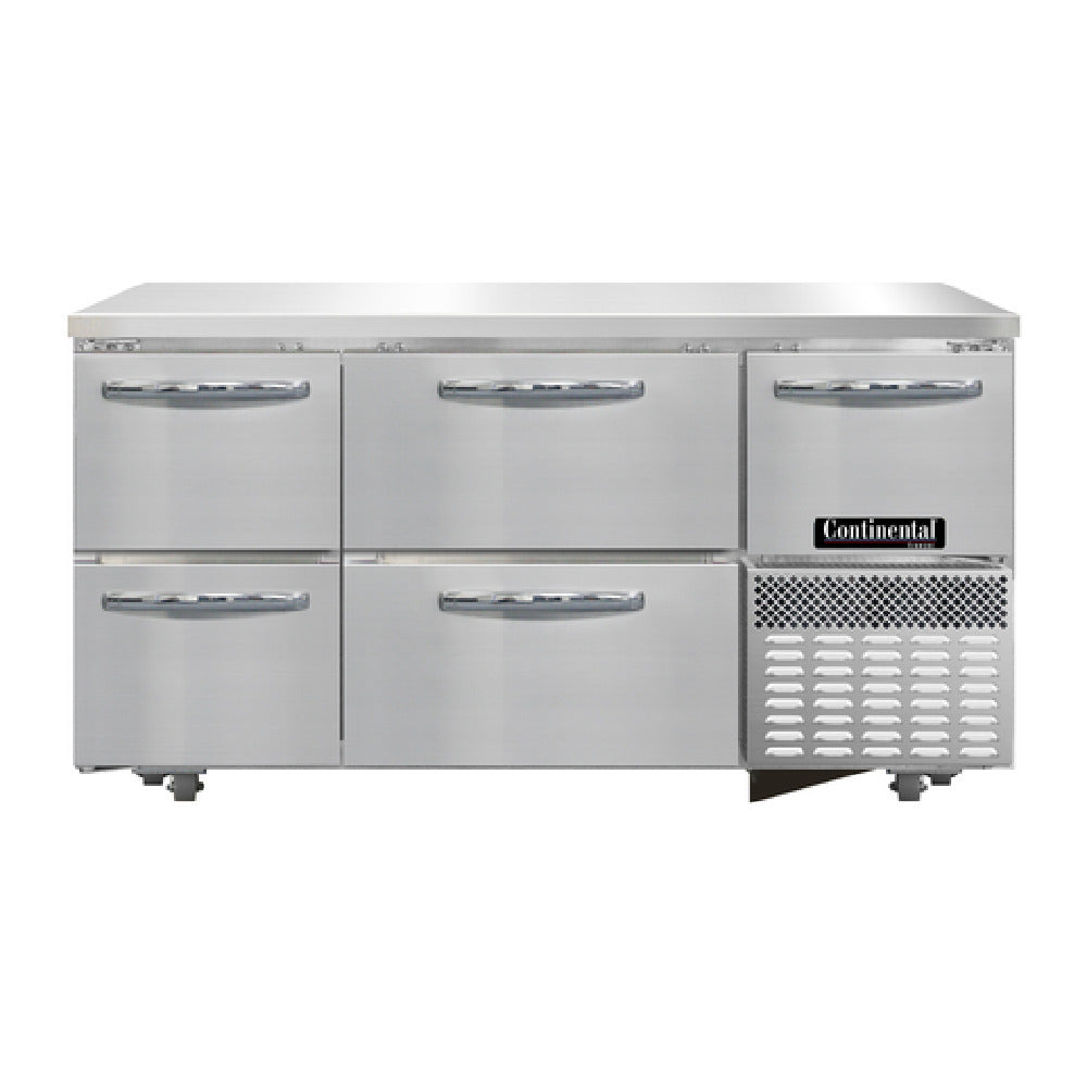 Continental Refrigerator FA60N-U-D Undercounter Freezer Base 60"W Stainless Steel Front & End Panels