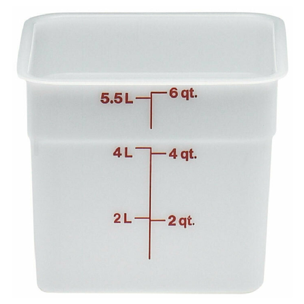 Cambro 6SFSP148 CamSquare® Food Container 6 Qt. 8-3/8"L X 8-3/8"W X 7-1/4"H