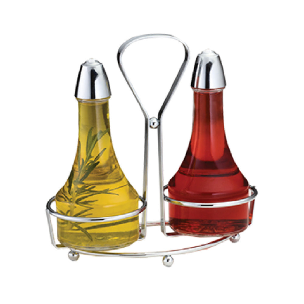 TableCraft Products 608N - Oil & Vinegar Dispenser Set, (2) 8 Oz. Clear Glass Bottles (dishwasher Safe)