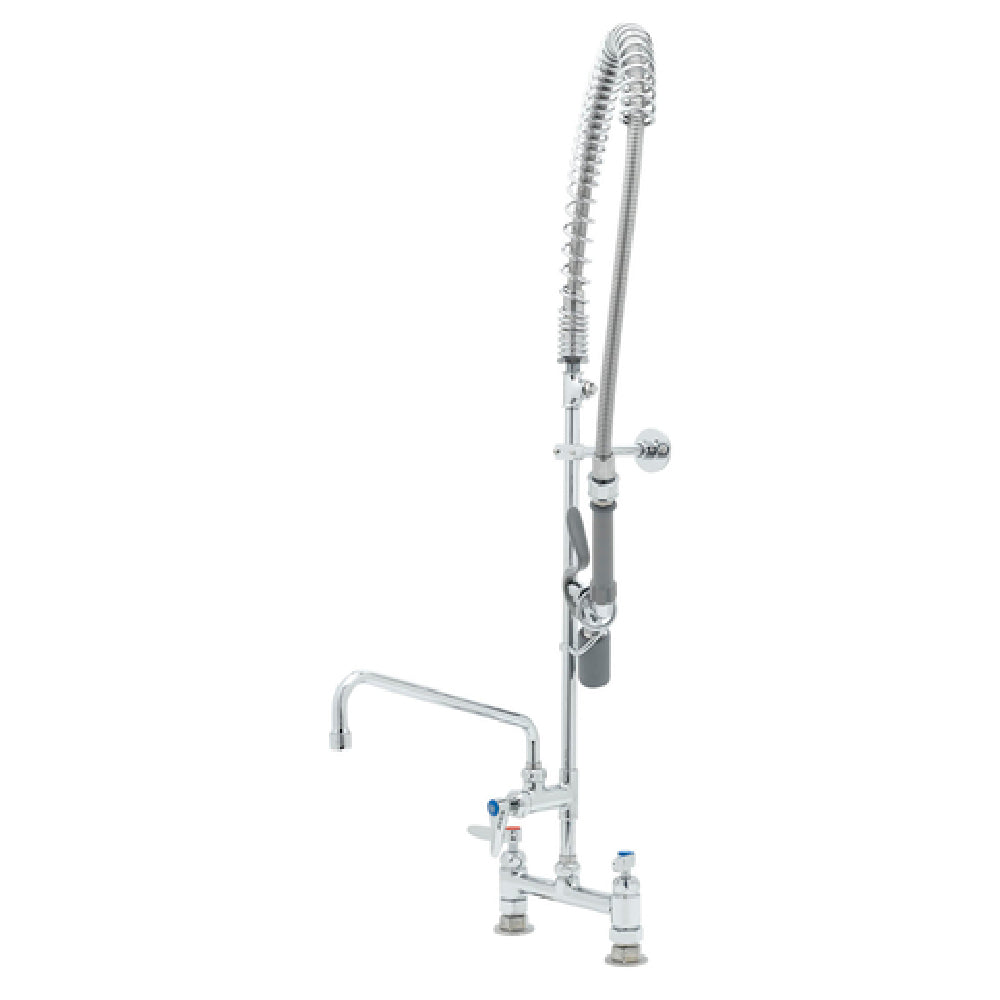 T&S Brass B-0123-12CRBJST EasyInstall Pre-Rinse Unit Deck Mount Base 8" Adjustable Center