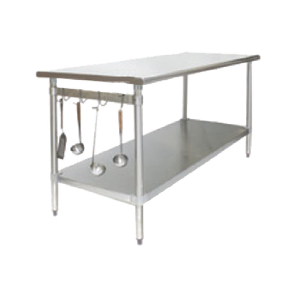 Eagle UB-24 Utensil Bar 18-1/8"W 2" X 1/4" Stainless Steel Bar Welded To Gussets To Fit Front To Back Between Table Legs