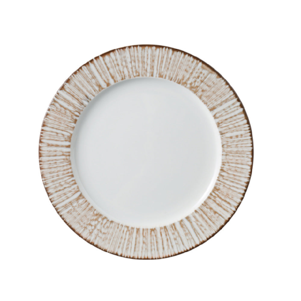 Yanco LE-111 - Legna Dinner Plate, 11 1/4" X 7/8", White & Brown