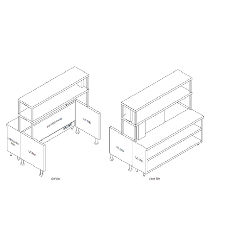 Randell RCR-82.5 Modular Chef Service Counter Right Section (chef Side) 82-1/2"W