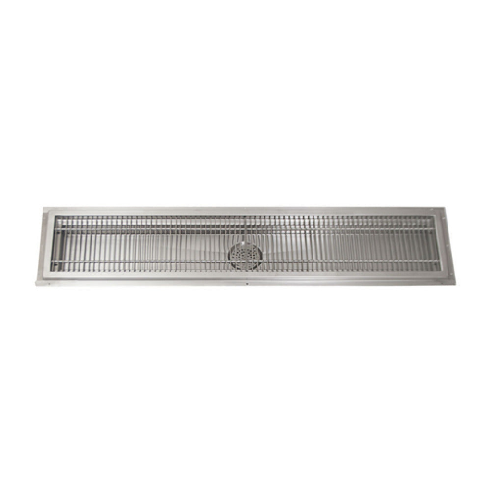 BK Resources FTRS-2472 Floor Trough 24"W X 72"D X 2-3/4" Deep Removable Flat Bar Subway Grate