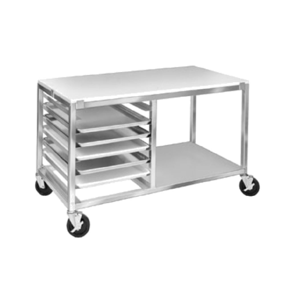 Channel MW245/P Bun Pan Rack Work Table Double Section Angle Slides & Open Shelf