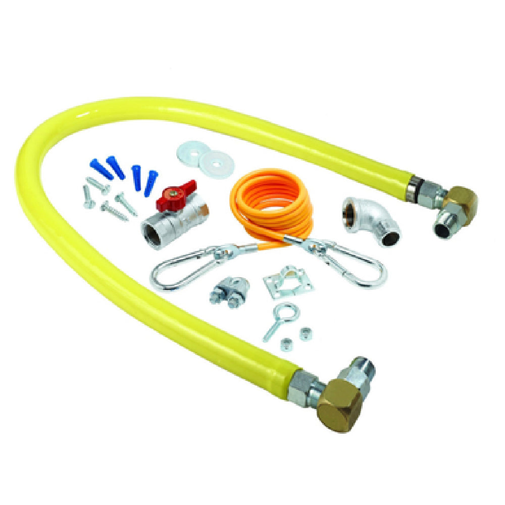 T&S Brass HG-2E-48SK Safe-T-Link Gas Connector Kit 1" Connection 48" Hose