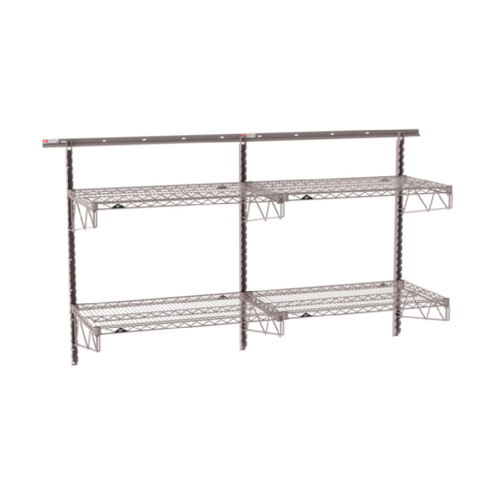 Metro SW-2172K4-45-2TIER - SmartWall Wall Shelving Kit, Double-wide, Two-tier