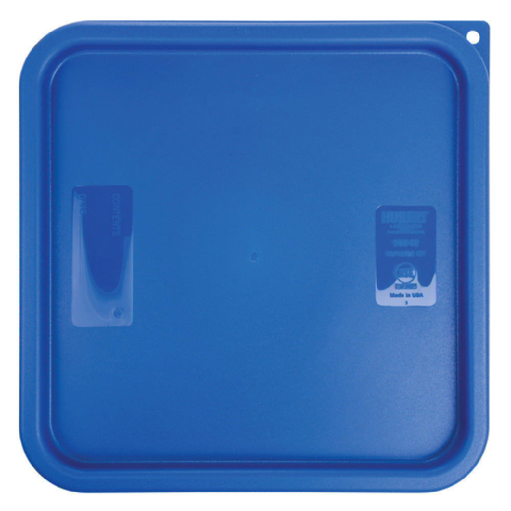 Hubert 10349 HUBERT® 1218 And 22 Qt Blue Plastic Square Food Container Lid 11"L X 11"W X 1/2"D