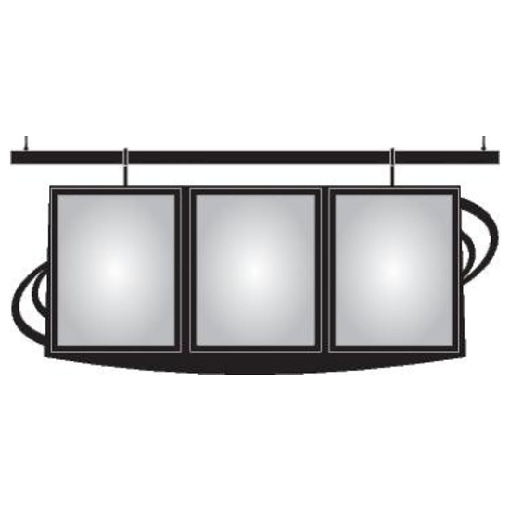 Hubert 28024 - Expressly HUBERT® Sintra Plastic Matte Black Hanging Mount Menu Board Triple Pocket Double Swirl - 17"L X 14 1/2"H