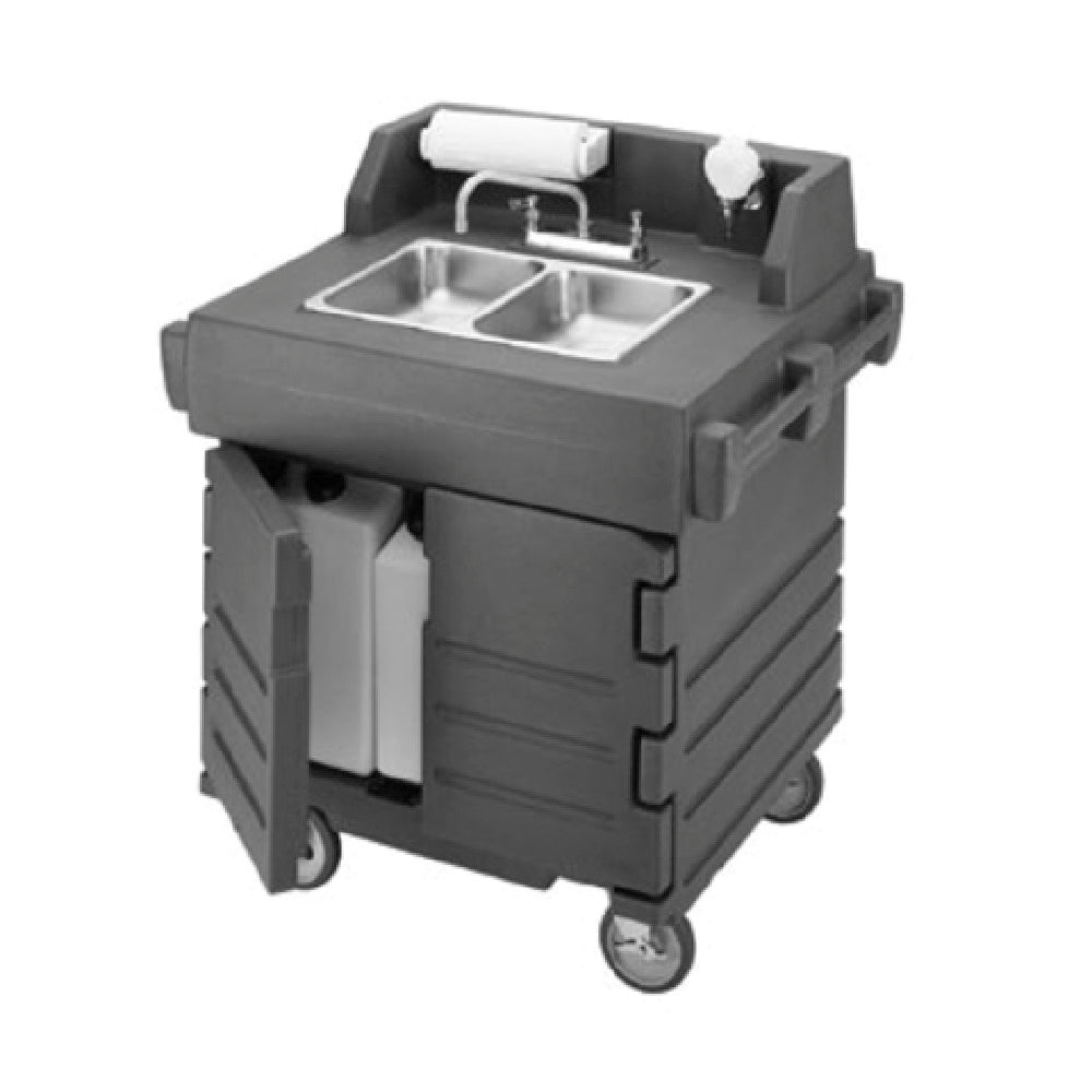 Cambro KSC402426 CamKiosk® Hand Sink Cart With 2 Compartment Sink Polyethylene Construction