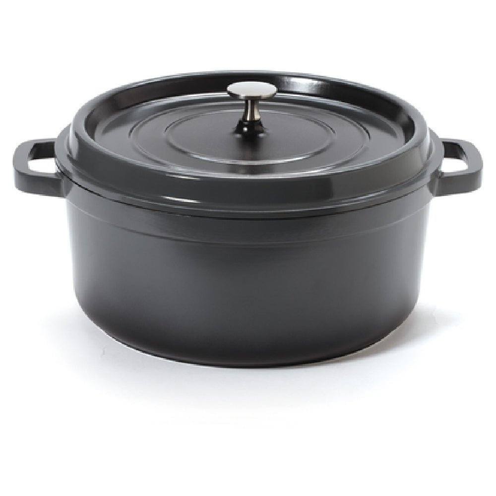 GET Enterprises CA-006-GR/BK Heiss™ Induction Dutch Oven 6-1/2 Qt. (7 Qt. Rim Full) 11" Dia. X 4-1/2"H