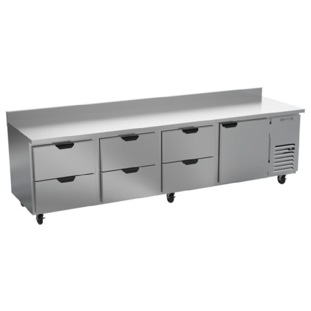 Beverage Air WTRD119AHC-6 Worktop Refrigerator Four-section 35-1/2" Working Height