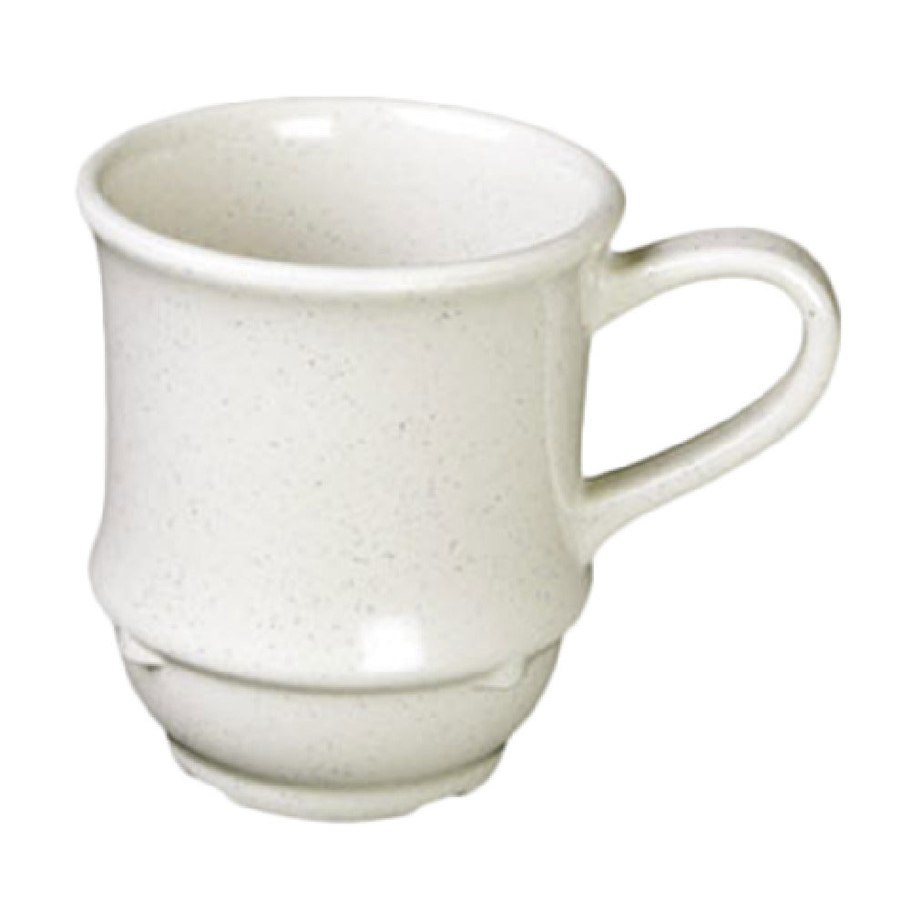 Thunder Group AD918WS 9 oz. white melamine San Marino cup with loop handle and round base