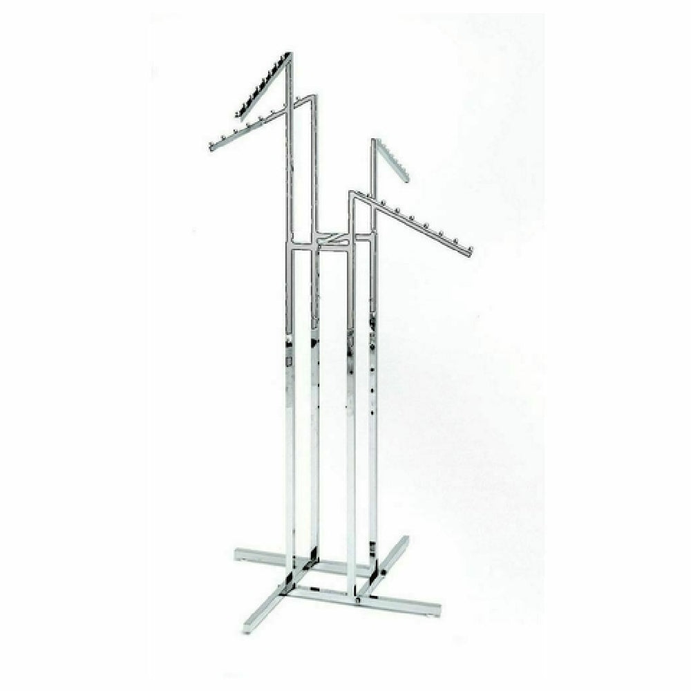 Hubert 79120 - Garment Rack, 4-way: (4) 18" Slanted Arms, (8) Ball Stops Per Arm