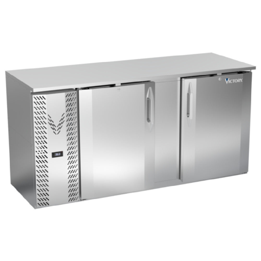 Victory VBBN68HC-S - Back Bar Refrigerator, Two-section, 68"W X 26-1/8"D X 34"H
