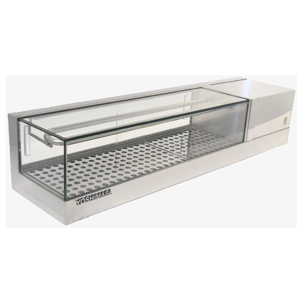 Yoshimasa GARASU 4L - Refrigerated Self-Contained Sushi Display Case, Flat Glass Top