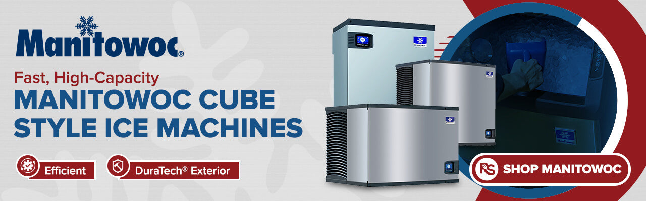 Manitowoc cube-style commercial ice machines designed for fast high-capacity ice production with durable construction for restaurants and bars.