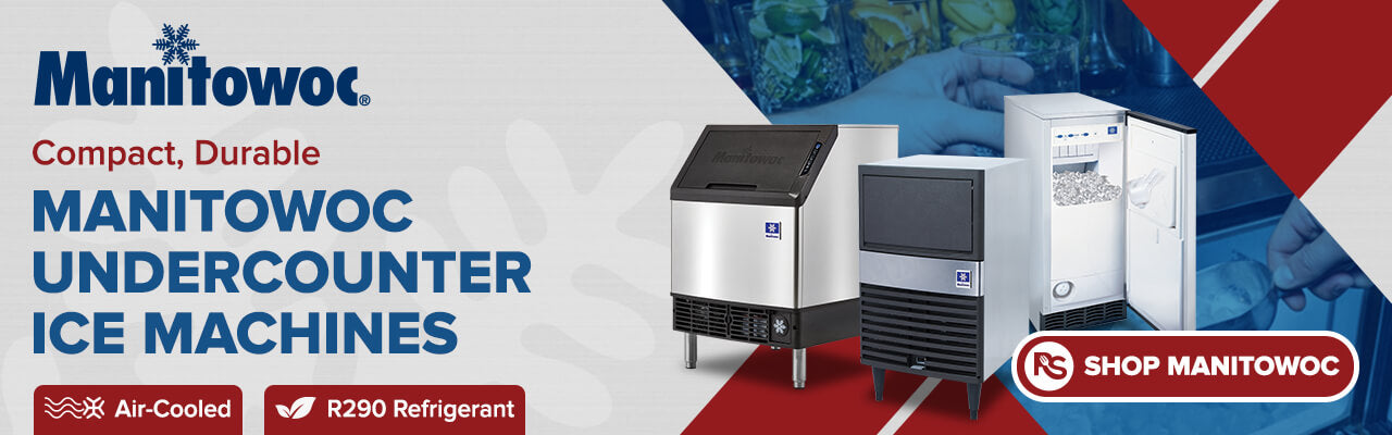 Manitowoc undercounter ice machines commercial banner featuring compact air-cooled units