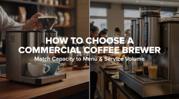 Commercial coffee brewers side by side in a cafe and restaurant setting with coffee being poured