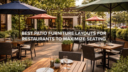 Outdoor restaurant patio with optimized seating layout and tables arranged efficiently