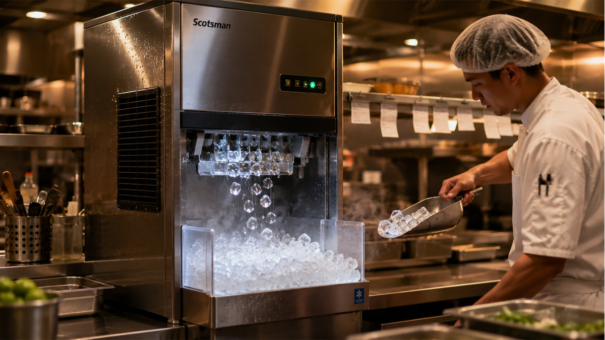 Commercial ice machine in restaurant kitchen header image